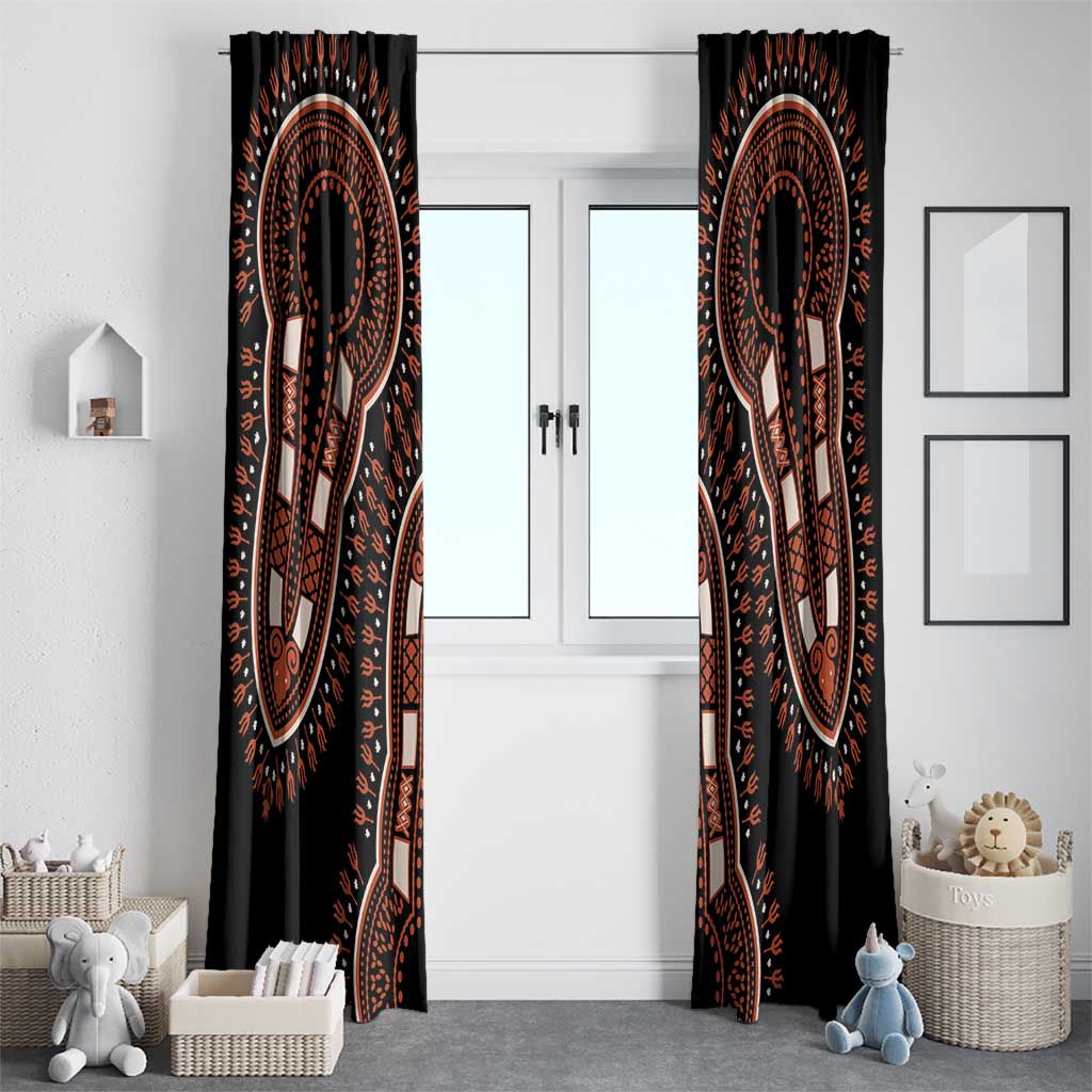 African Dashiki Pattern Vintage Window Curtain - Wonder Print Shop