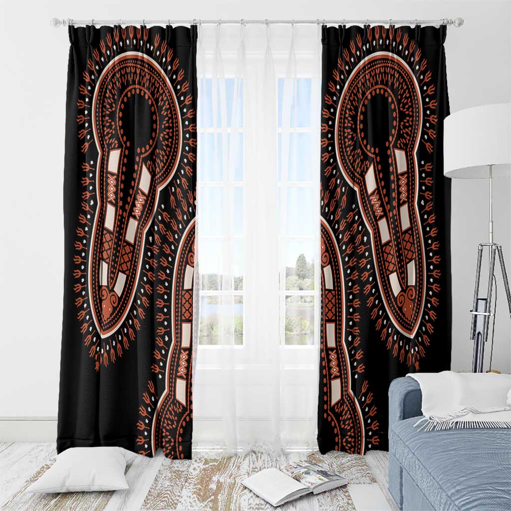 African Dashiki Pattern Vintage Window Curtain - Wonder Print Shop
