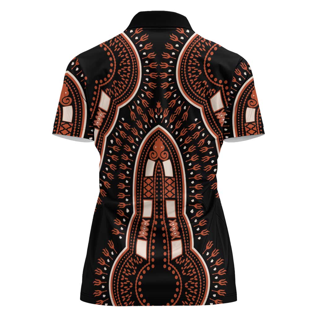 African Dashiki Pattern Vintage Women Polo Shirt - Wonder Print Shop