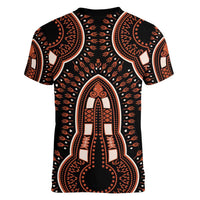 African Dashiki Pattern Vintage Women V-Neck T-Shirt - Wonder Print Shop
