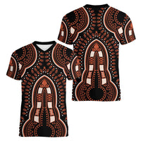 African Dashiki Pattern Vintage Women V-Neck T-Shirt - Wonder Print Shop