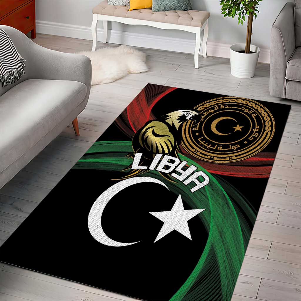 Libya Area Rug White Star And Crescent - Wonder Print Shop