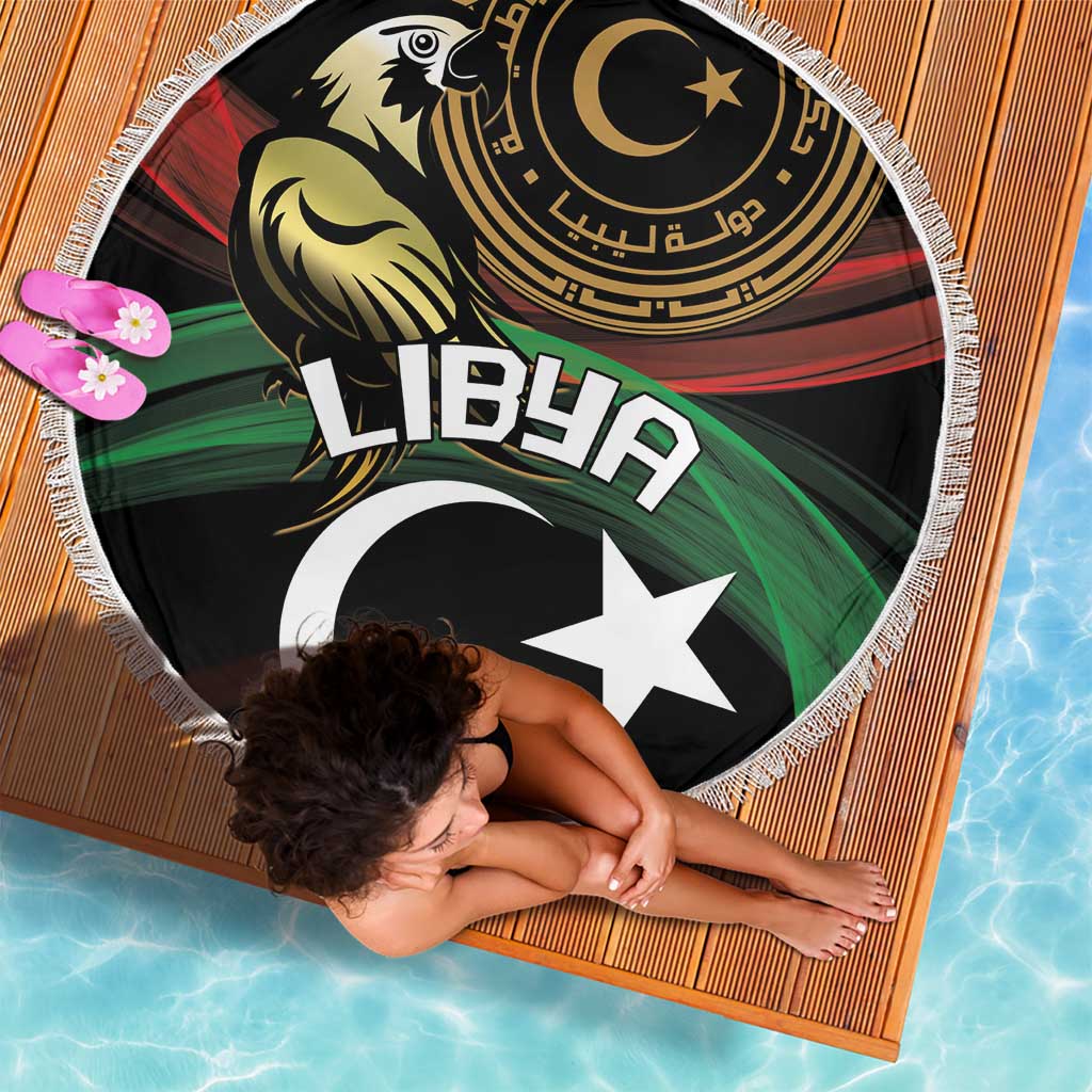 Libya Beach Blanket White Star And Crescent - Wonder Print Shop