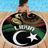 Libya Beach Blanket White Star And Crescent - Wonder Print Shop