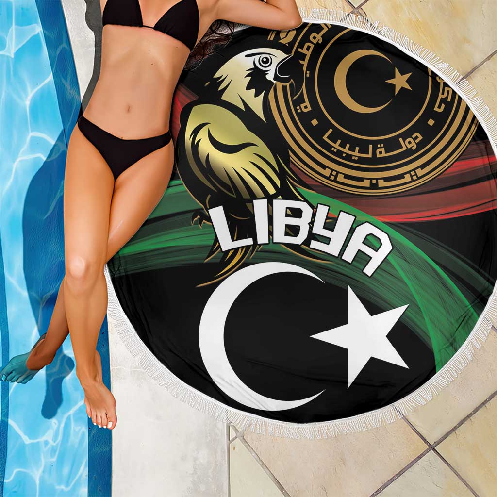 Libya Beach Blanket White Star And Crescent - Wonder Print Shop