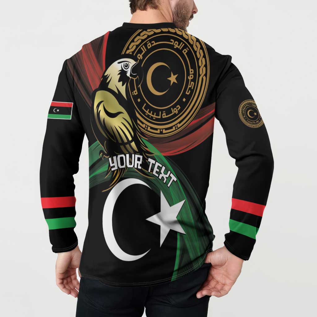 Personalized Libya Button Sweatshirt White Star And Crescent - Wonder Print Shop