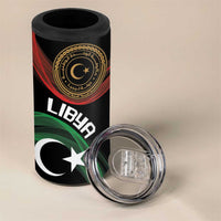 Personalized Libya 4 in 1 Can Cooler Tumbler White Star And Crescent - Wonder Print Shop