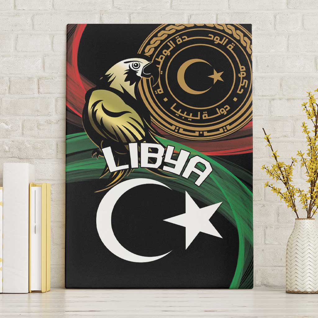 Libya Canvas Wall Art White Star And Crescent - Wonder Print Shop
