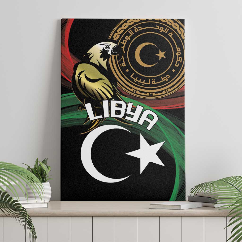 Libya Canvas Wall Art White Star And Crescent - Wonder Print Shop