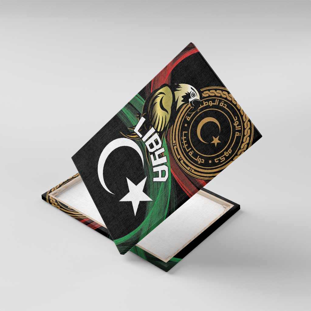 Libya Canvas Wall Art White Star And Crescent - Wonder Print Shop