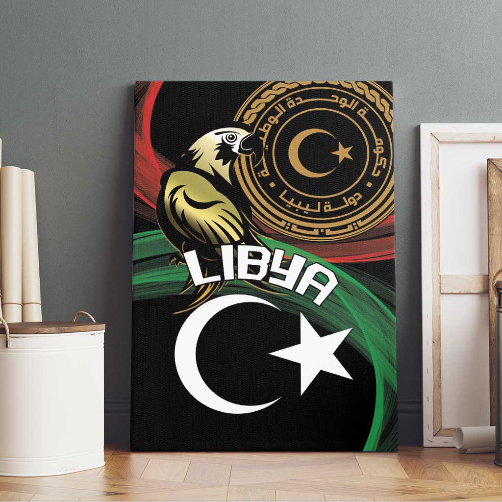 Libya Canvas Wall Art White Star And Crescent - Wonder Print Shop