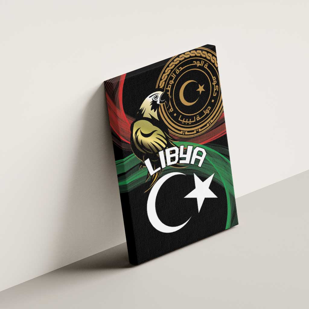 Libya Canvas Wall Art White Star And Crescent - Wonder Print Shop