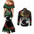 Personalized Libya Couples Matching Mermaid Dress and Long Sleeve Button Shirt White Star And Crescent