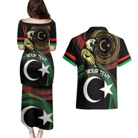 Personalized Libya Couples Matching Puletasi and Hawaiian Shirt White Star And Crescent - Wonder Print Shop