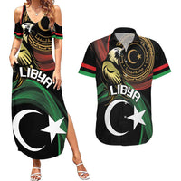 Personalized Libya Couples Matching Summer Maxi Dress and Hawaiian Shirt White Star And Crescent - Wonder Print Shop