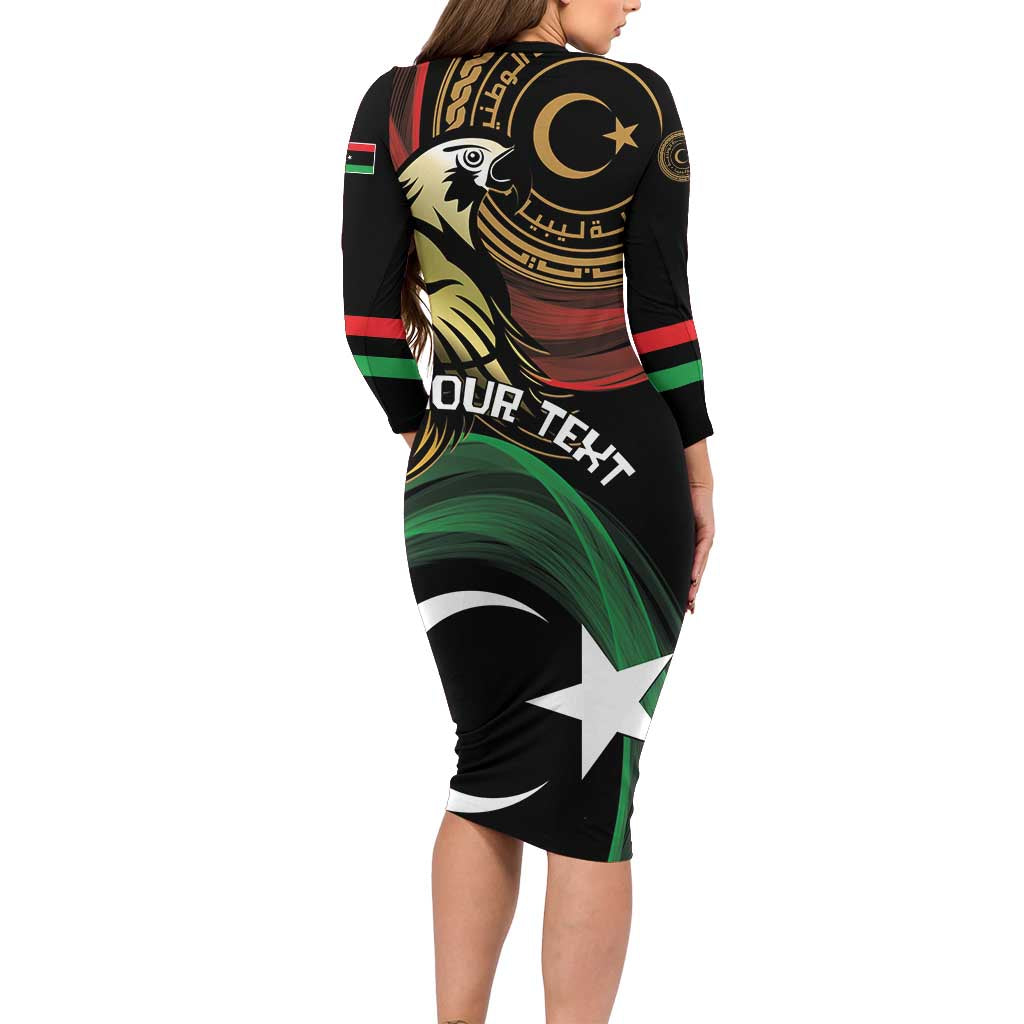 Personalized Libya Family Matching Long Sleeve Bodycon Dress and Hawaiian Shirt White Star And Crescent - Wonder Print Shop