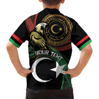 Personalized Libya Family Matching Off The Shoulder Long Sleeve Dress and Hawaiian Shirt White Star And Crescent - Wonder Print Shop