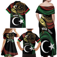 Personalized Libya Family Matching Off Shoulder Maxi Dress and Hawaiian Shirt White Star And Crescent - Wonder Print Shop