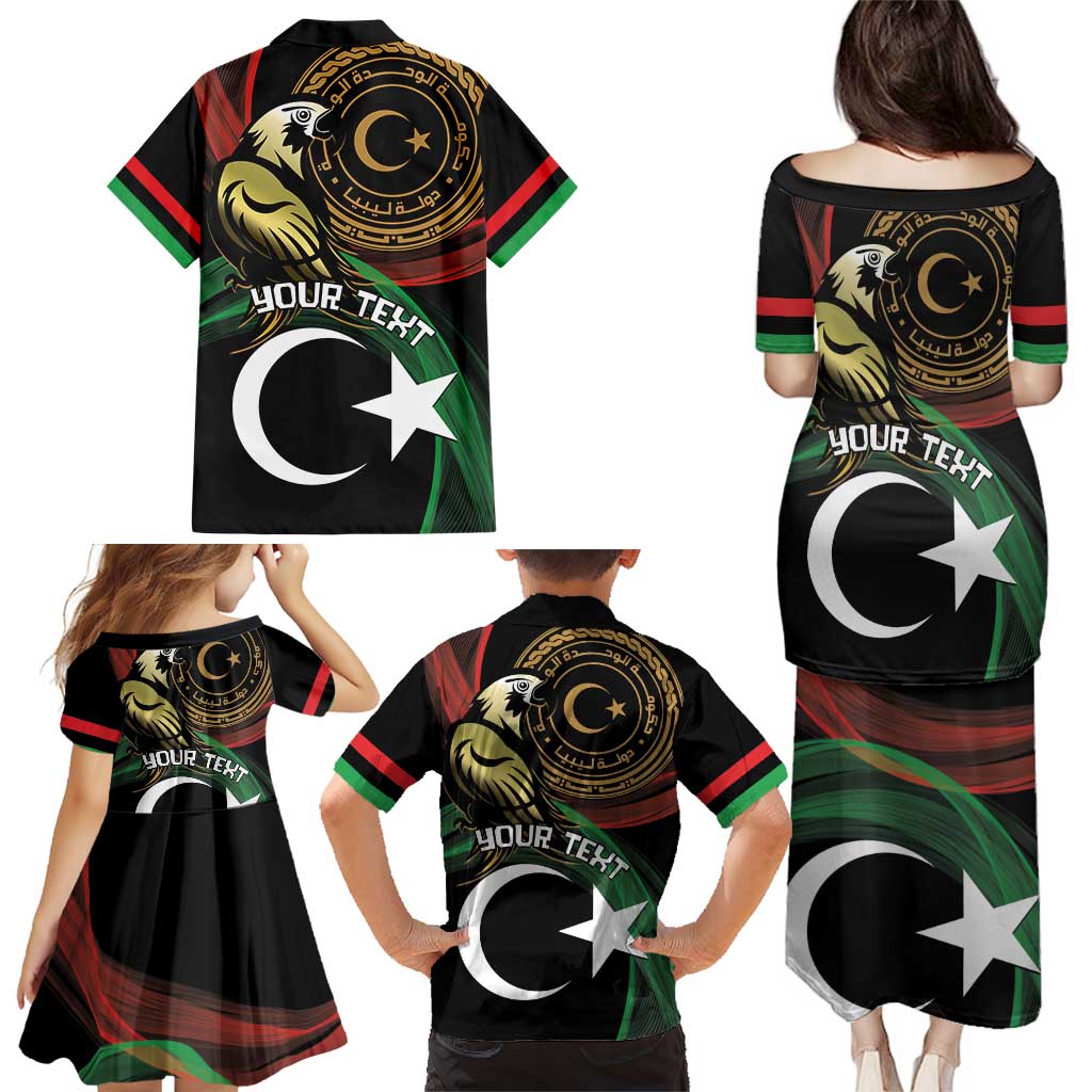 Personalized Libya Family Matching Puletasi and Hawaiian Shirt White Star And Crescent - Wonder Print Shop