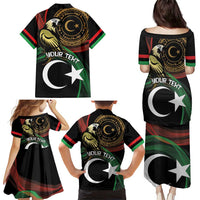 Personalized Libya Family Matching Puletasi and Hawaiian Shirt White Star And Crescent - Wonder Print Shop