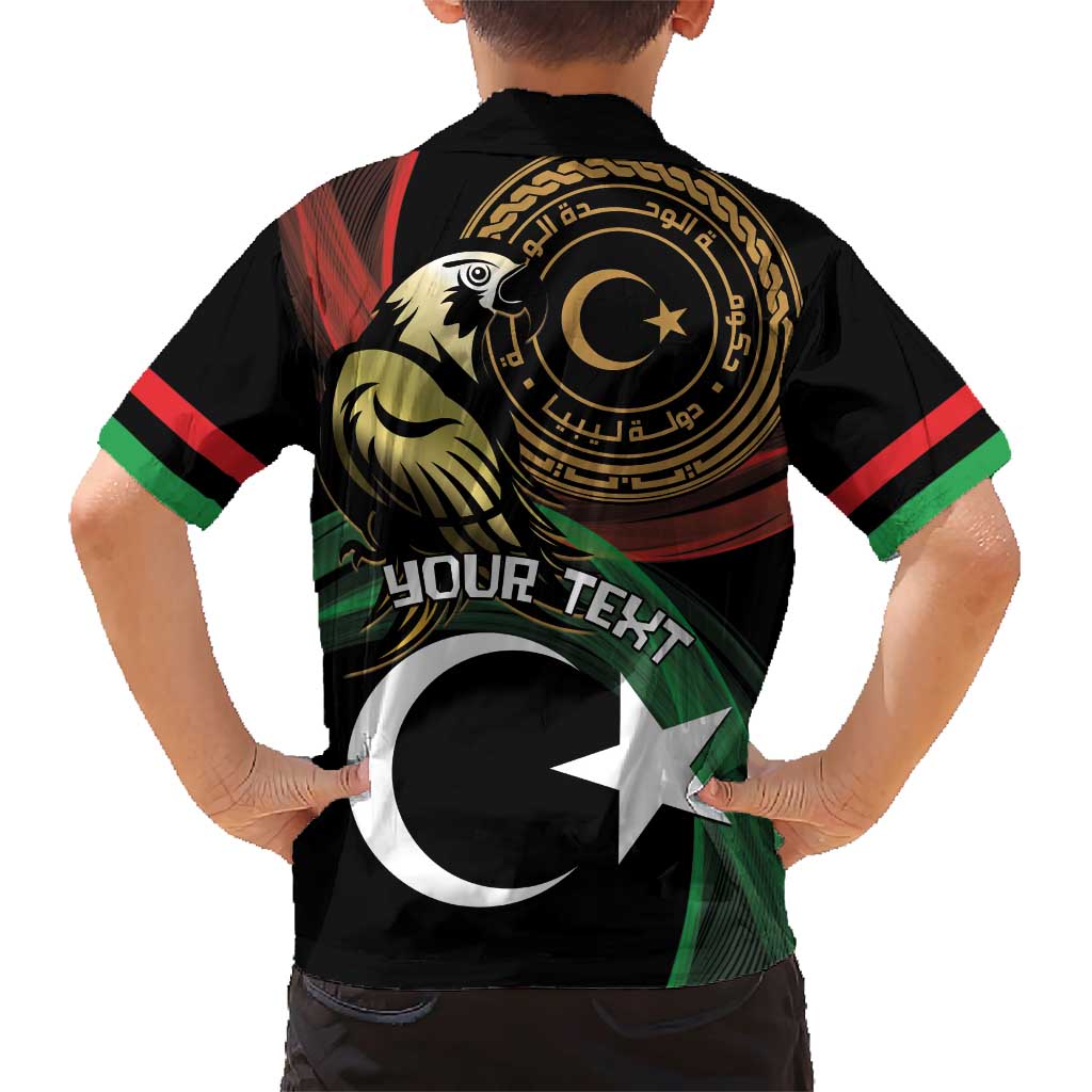 Personalized Libya Family Matching Short Sleeve Bodycon Dress and Hawaiian Shirt White Star And Crescent - Wonder Print Shop