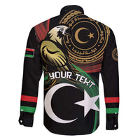 Personalized Libya Family Matching Short Sleeve Bodycon Dress and Hawaiian Shirt White Star And Crescent - Wonder Print Shop