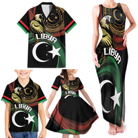 Personalized Libya Family Matching Tank Maxi Dress and Hawaiian Shirt White Star And Crescent - Wonder Print Shop