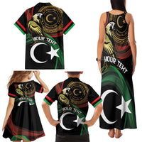 Personalized Libya Family Matching Tank Maxi Dress and Hawaiian Shirt White Star And Crescent - Wonder Print Shop