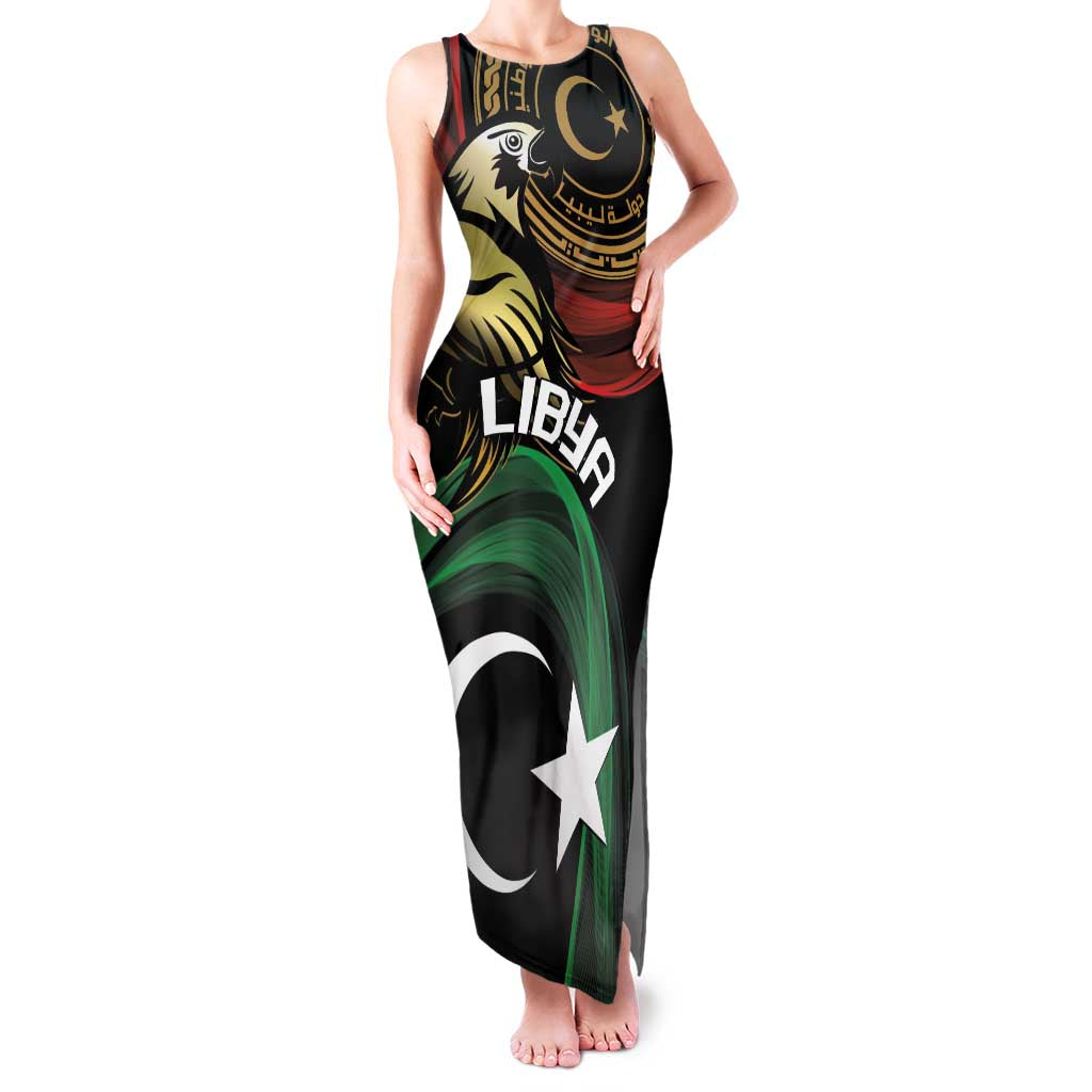 Personalized Libya Family Matching Tank Maxi Dress and Hawaiian Shirt White Star And Crescent - Wonder Print Shop