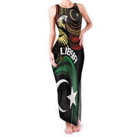 Personalized Libya Family Matching Tank Maxi Dress and Hawaiian Shirt White Star And Crescent - Wonder Print Shop