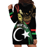 Personalized Libya Hoodie Dress White Star And Crescent - Wonder Print Shop