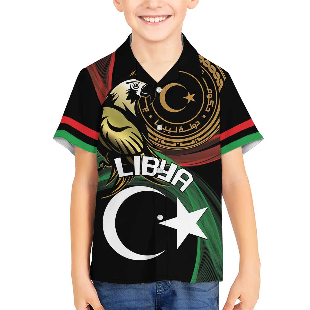 Personalized Libya Kid Hawaiian Shirt White Star And Crescent - Wonder Print Shop