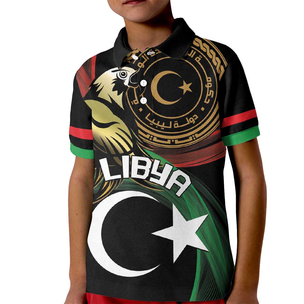Personalized Libya Kid Polo Shirt White Star And Crescent - Wonder Print Shop
