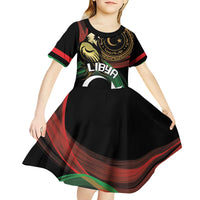 Personalized Libya Kid Short Sleeve Dress White Star And Crescent - Wonder Print Shop