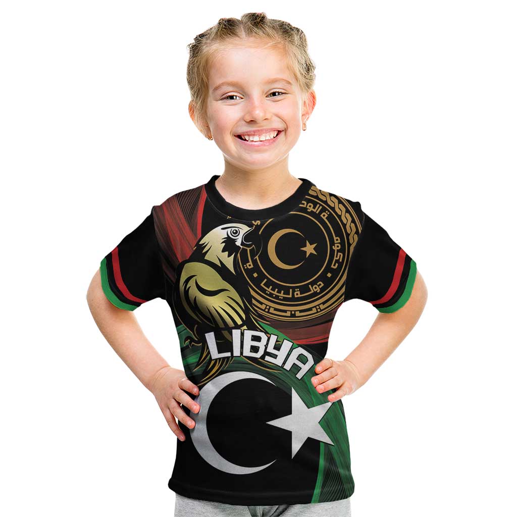 Personalized Libya Kid T Shirt White Star And Crescent - Wonder Print Shop