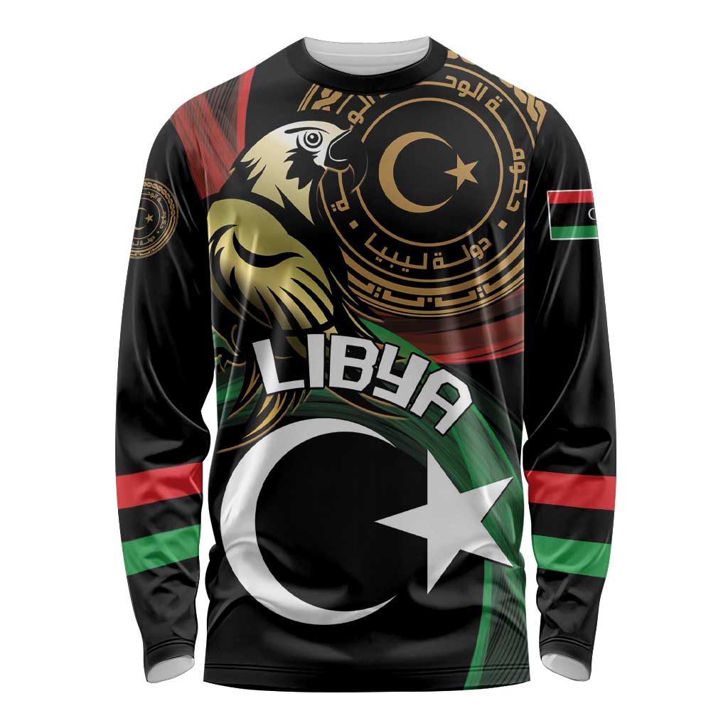 Personalized Libya Long Sleeve Shirt White Star And Crescent - Wonder Print Shop