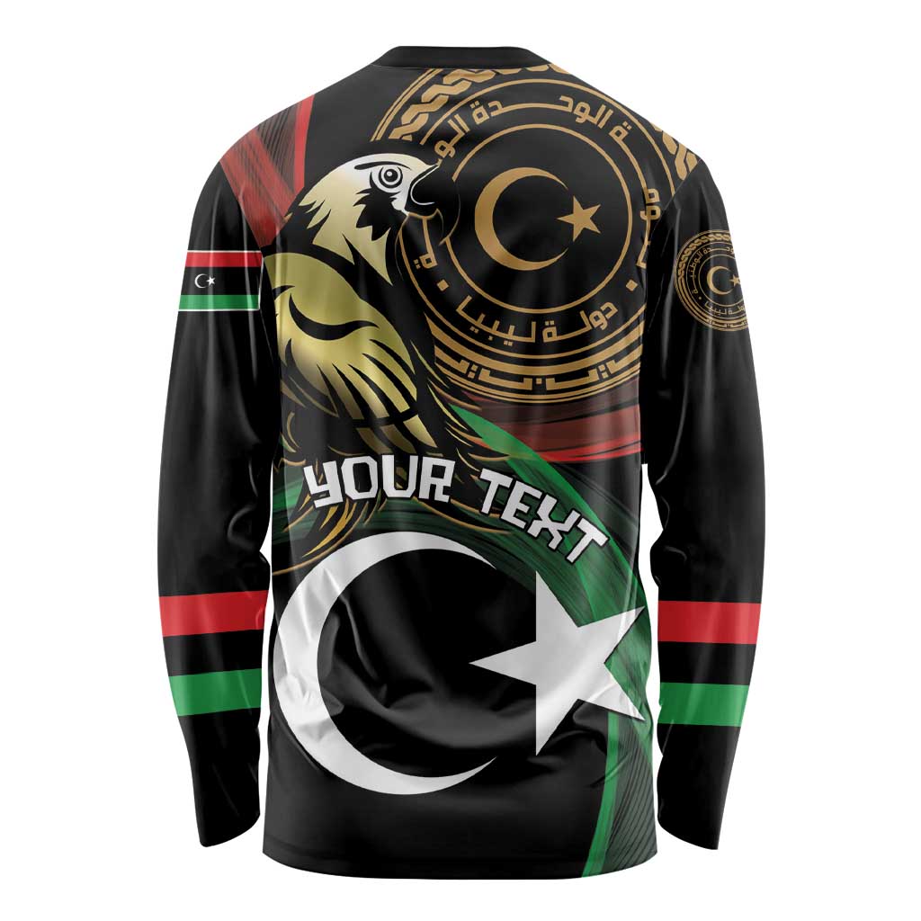 Personalized Libya Long Sleeve Shirt White Star And Crescent - Wonder Print Shop