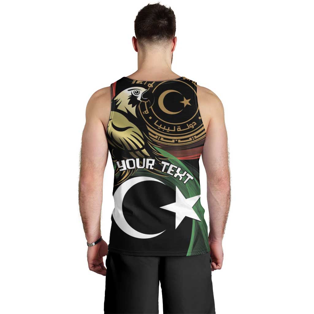 Personalized Libya Men Tank Top White Star And Crescent - Wonder Print Shop