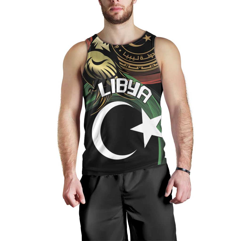 Personalized Libya Men Tank Top White Star And Crescent - Wonder Print Shop