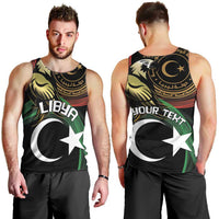 Personalized Libya Men Tank Top White Star And Crescent - Wonder Print Shop