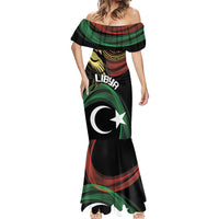 Personalized Libya Mermaid Dress White Star And Crescent - Wonder Print Shop
