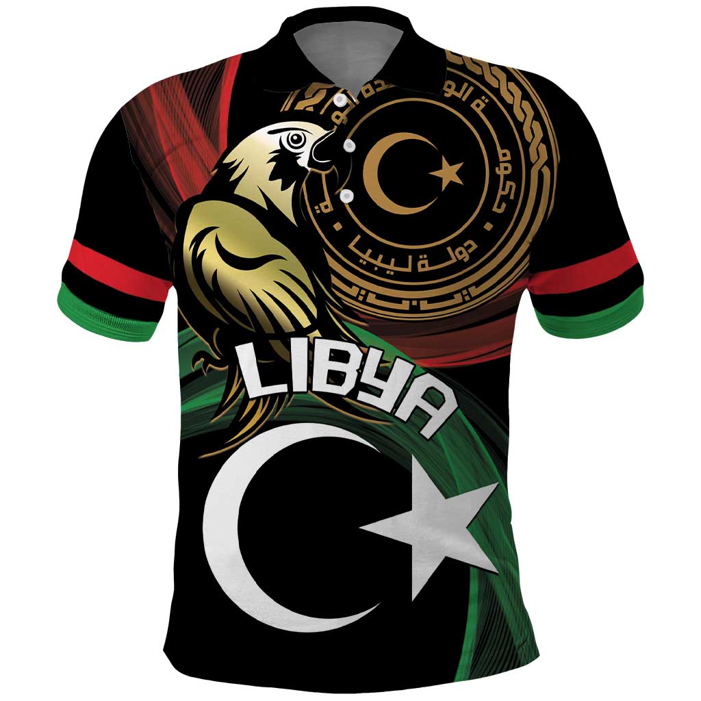 Personalized Libya Polo Shirt White Star And Crescent - Wonder Print Shop