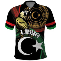 Personalized Libya Polo Shirt White Star And Crescent - Wonder Print Shop