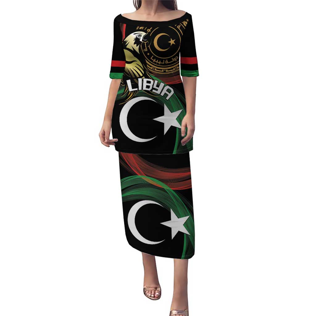 Personalized Libya Puletasi White Star And Crescent - Wonder Print Shop