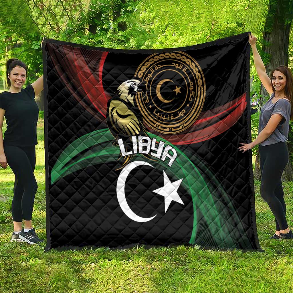 Libya Quilt White Star And Crescent - Wonder Print Shop