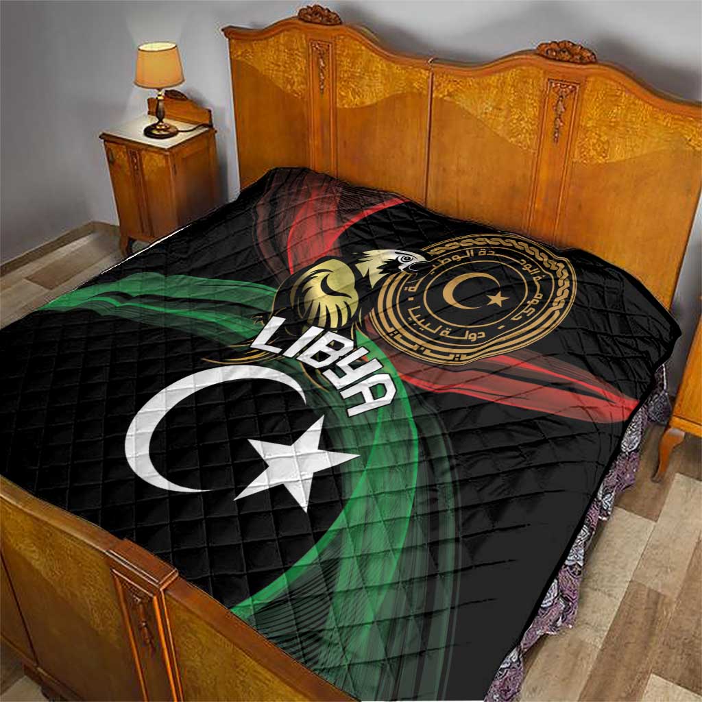 Libya Quilt White Star And Crescent - Wonder Print Shop