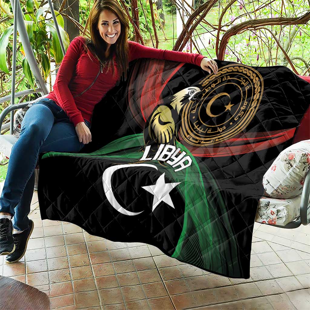 Libya Quilt White Star And Crescent - Wonder Print Shop