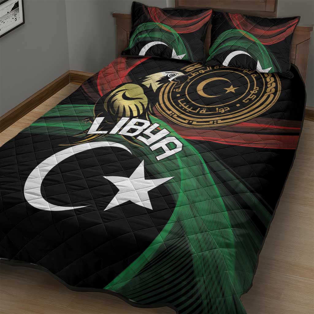 Libya Quilt Bed Set White Star And Crescent - Wonder Print Shop