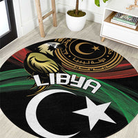 Libya Round Carpet White Star And Crescent