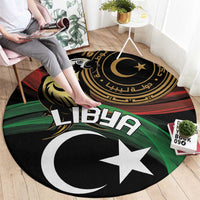 Libya Round Carpet White Star And Crescent